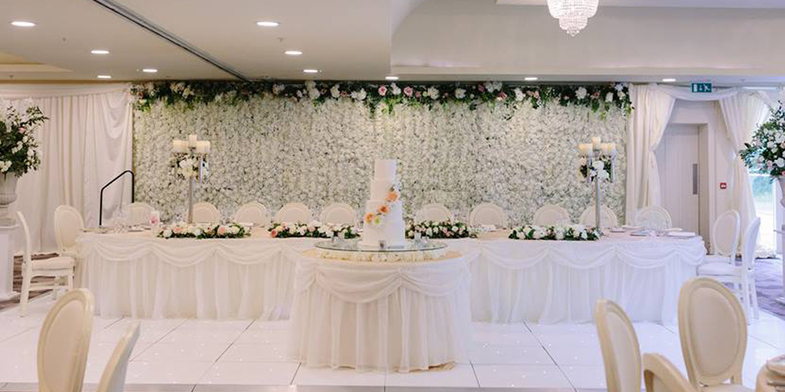 wedding drapery and flower walls